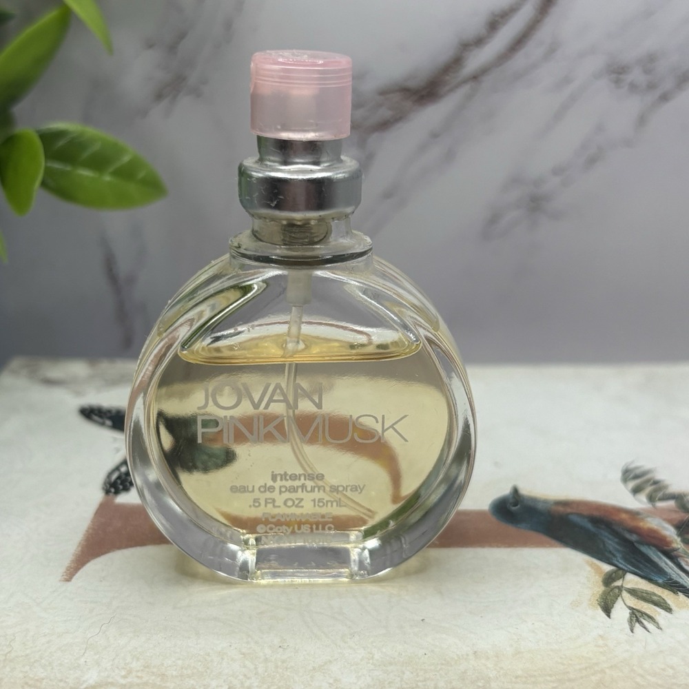 Jovan Pink Musk Perfume Sheer Cologne Spray .5 Oz Travel Size 90% Full Rare